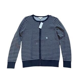 NWT LOFT Herringbone Cardigan Sweater Preppy Academia Capsule Closet S